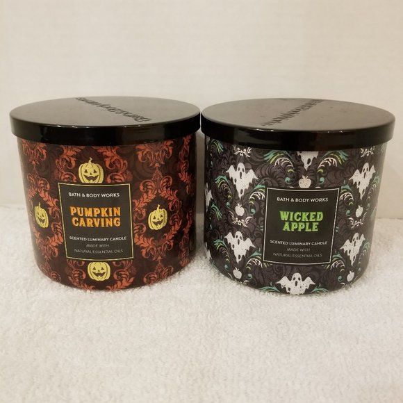 Bath & Body Works 3 wick Candles - Pumpkin & Apple